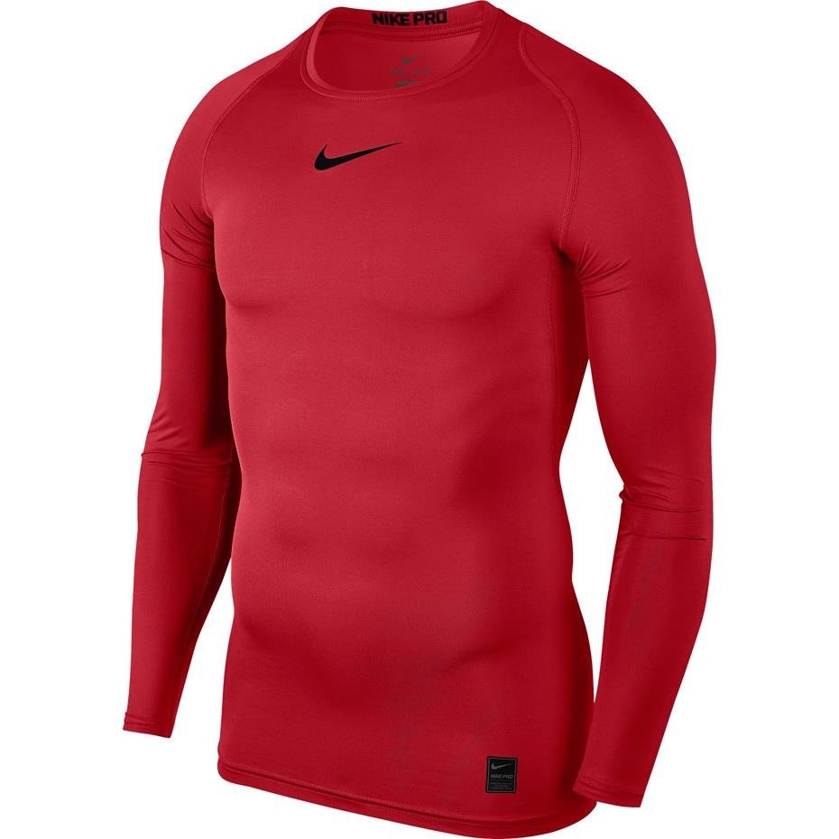 Koszulka męska Nike Pro Top Compression Crew LS czerwona 838077 657 ...