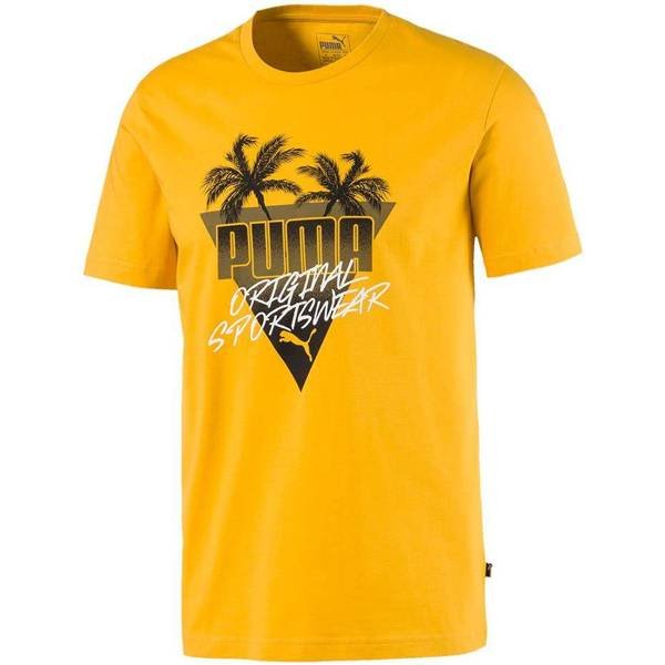 Koszulka męska Puma Summer Palms Graphic Tee żółta 581917 25